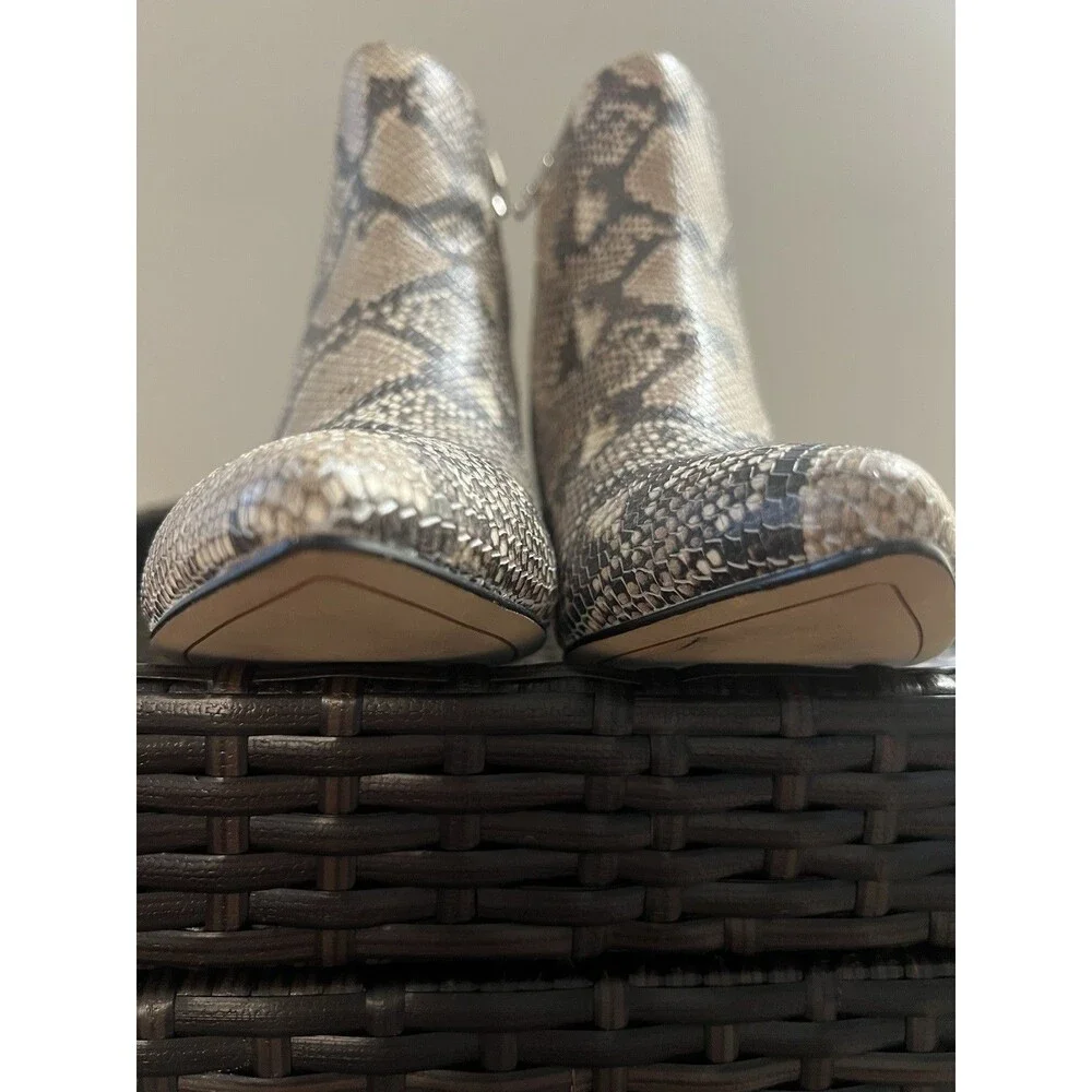 Dolce Vita Leather Snake Embossed Ankle Boots Booties 9 Western Summer Cowgirl - Picture 6 of 12